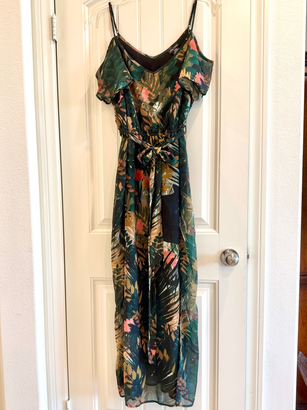 City Chic Forest Green Tropical Print Dress 18W